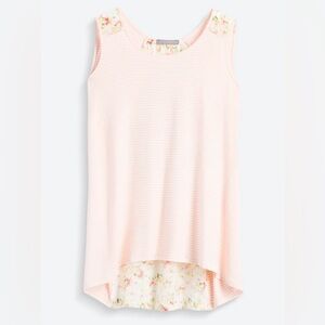 Loveappella Chablis Woven Back Knit Top Sleevless Size Small